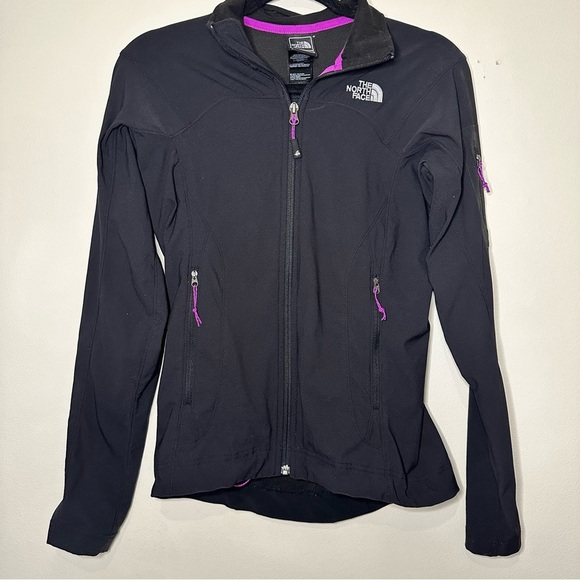 The North Face Black Jacket with Pink Trim - Picture 2 of 7